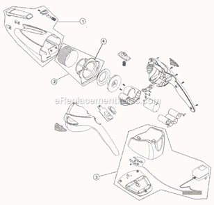 Page A Diagram and Parts List for M0883  Dirt Devil Hand Vacuum